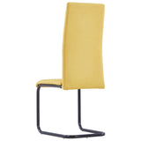 Cantilever Dining Chairs 6 pcs Yellow Fabric