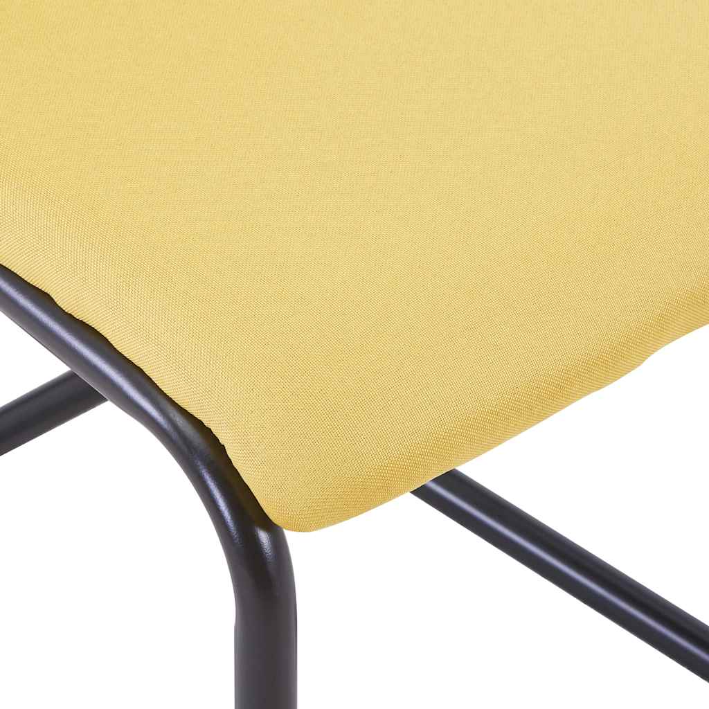Cantilever Dining Chairs 6 pcs Yellow Fabric
