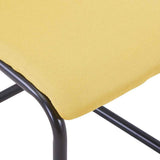 Cantilever Dining Chairs 6 pcs Yellow Fabric - Close-Up Angle