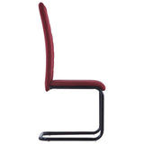 Cantilever Dining Chairs 6 pcs Wine Fabric - Top-Down View
