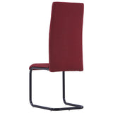 Cantilever Dining Chairs 6 pcs Wine Fabric - 45-Degree Angle
