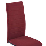 Cantilever Dining Chairs 6 pcs Wine Fabric - Rear View