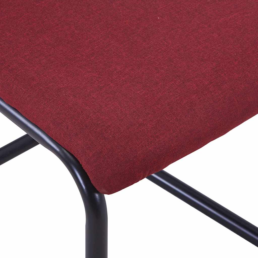 Cantilever Dining Chairs 6 pcs Wine Fabric