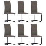 Cantilever Dining Chairs 6 pcs Taupe Fabric