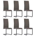 Cantilever Dining Chairs 6 pcs Taupe Fabric