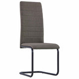 Cantilever Dining Chairs 6 pcs Taupe Fabric - Front View