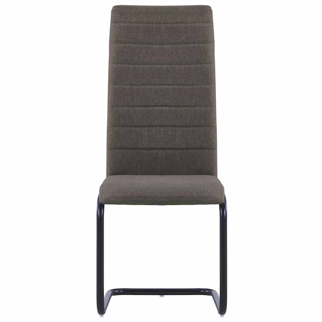 Cantilever Dining Chairs 6 pcs Taupe Fabric
