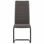 Cantilever Dining Chairs 6 pcs Taupe Fabric