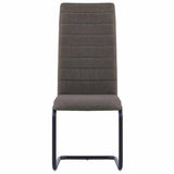 Cantilever Dining Chairs 6 pcs Taupe Fabric - Side View