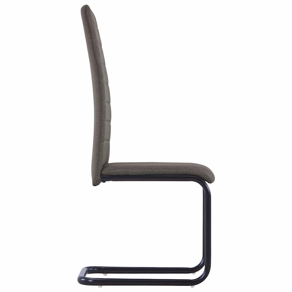Cantilever Dining Chairs 6 pcs Taupe Fabric
