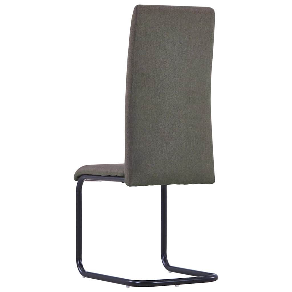 Cantilever Dining Chairs 6 pcs Taupe Fabric