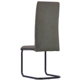 Cantilever Dining Chairs 6 pcs Taupe Fabric - 45-Degree Angle