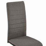 Cantilever Dining Chairs 6 pcs Taupe Fabric - Rear View