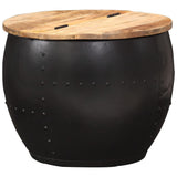 Coffee Table Round 53x43 cm Solid Mango Wood - Low Angle