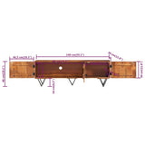 TV Cabinet 140x30x46 cm Solid Wood Mango - Low Angle