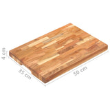 Chopping Board 50x35x4 cm Solid Acacia Wood - Close-Up Angle