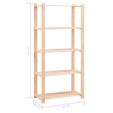 5-Tier Storage Racks 2 pcs 80x38x170 cm Solid Wood Pine 250 kg - Low Angle