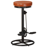 Bar Stools 2 pcs Black and Brown Real Goat Leather - Side View