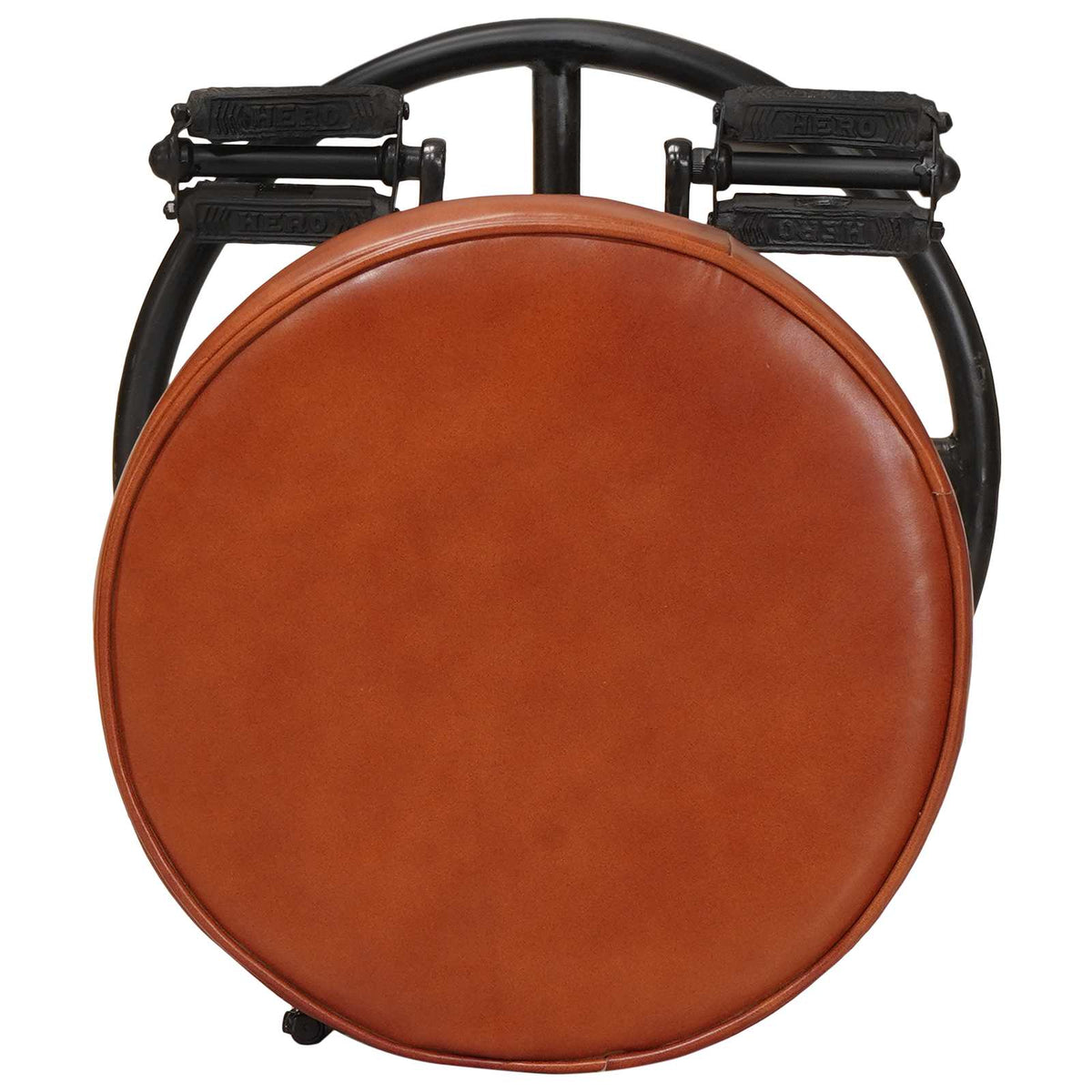 Bar Stools 2 pcs Black and Brown Real Goat Leather