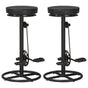 Bar Stools 2 pcs Black Real Goat Leather
