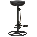 Bar Stools 2 pcs Black Real Goat Leather
