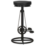 Bar Stools 2 pcs Black Real Goat Leather