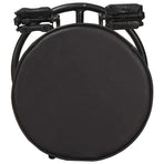Bar Stools 2 pcs Black Real Goat Leather