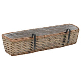 Balcony Planter 2 pcs Wicker with PE Lining 80 cm - Top-Down View