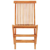 3 Piece Folding Bistro Set Solid Teak Wood - Close-Up Angle