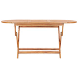Folding Garden Table 160x80x75 cm Solid Teak Wood - Front View