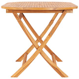 Folding Garden Table 160x80x75 cm Solid Teak Wood - Side View