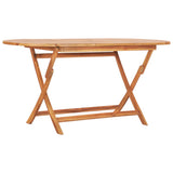 7 Piece Folding Outdoor Dining Set Solid Teak Wood - Front View
