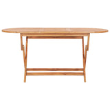 7 Piece Folding Outdoor Dining Set Solid Teak Wood - Side View