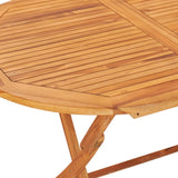 7 Piece Folding Outdoor Dining Set Solid Teak Wood - 45-Degree Angle