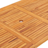 7 Piece Folding Outdoor Dining Set Solid Teak Wood - Rear View
