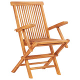 7 Piece Folding Outdoor Dining Set Solid Teak Wood - Close-Up Angle