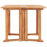 Folding Butterfly Garden Table 150x90x75 cm Solid Teak Wood - Side View