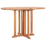 5 Piece Folding Outdoor Dining Set Solid Teak Wood - Front View