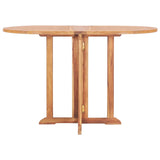 5 Piece Folding Outdoor Dining Set Solid Teak Wood - Side View