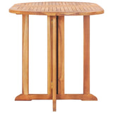 5 Piece Folding Outdoor Dining Set Solid Teak Wood - Top-Down View
