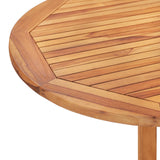 5 Piece Folding Outdoor Dining Set Solid Teak Wood - Close-Up Angle