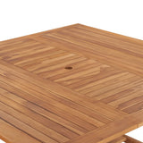 Garden Table 150x150x76 cm Solid Teak Wood - Rear View