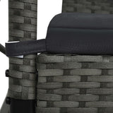 3-seater Garden Swing Bench with Canopy Poly Rattan Grey - Low Angle