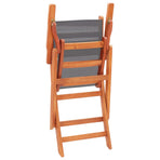 Folding Chairs 4 pcs Grey Solid Eucalyptus Wood and Textilene