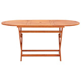 Folding Garden Table 160x85x74 cm Solid Eucalyptus Wood - Front View