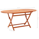 Folding Garden Table 160x85x74 cm Solid Eucalyptus Wood - Close-Up Angle