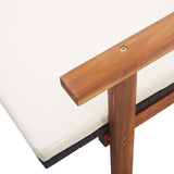 Sun Lounger with Cushion Poly Rattan and Solid Acacia Wood Black - Low Angle