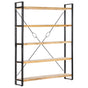 5-Tier Bookcase 140x30x180 cm Solid Mango Wood