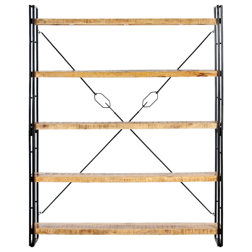 5-Tier Bookcase 140x30x180 cm Solid Mango Wood