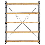 5-Tier Bookcase 140x30x180 cm Solid Mango Wood